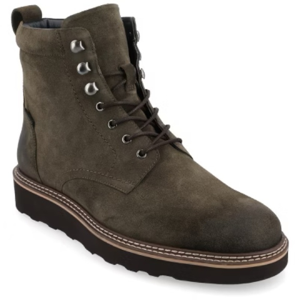 Taft 365 006 Wedge Sole Lace-Up Boots - Olive
